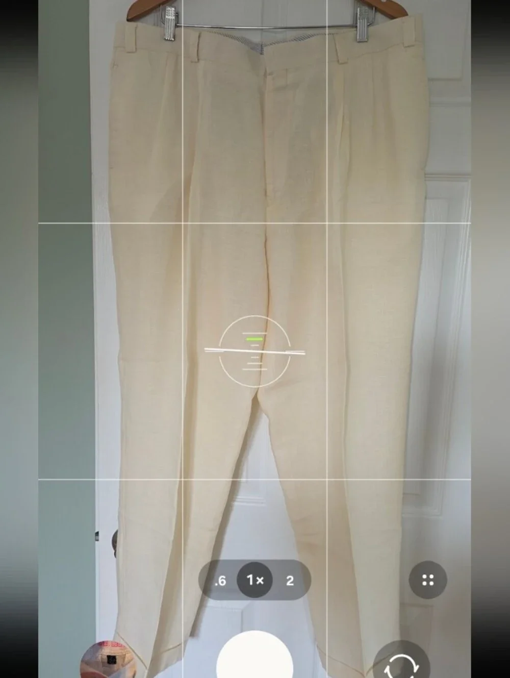 Men's 100% Linen Pleated Dress Trousers  Cream Ivory Cuffed Beach Wedding 40x30